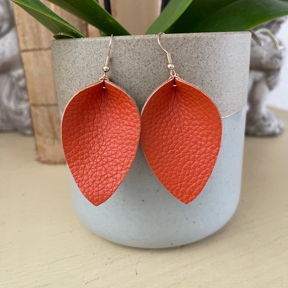 Leather Earrings 3 Pairs Handmade - Picture 4 of 5